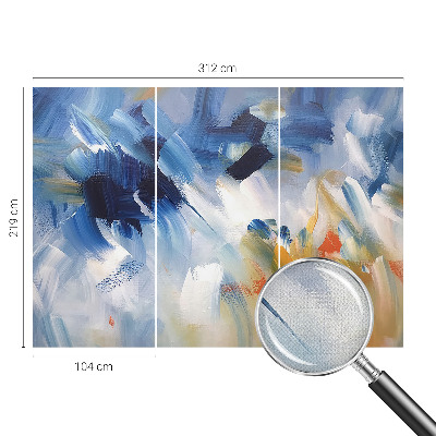 Autocolante de parede fotográfico com pinceladas coloridas