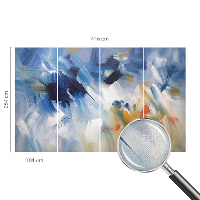 Autocolante de parede fotográfico com pinceladas coloridas