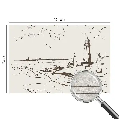 Papel de parede autocolante com estampa de paisagem costeira