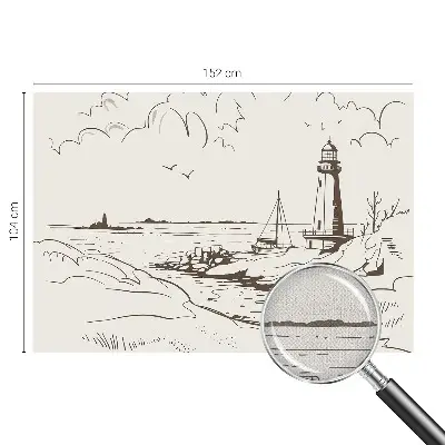 Papel de parede autocolante com estampa de paisagem costeira