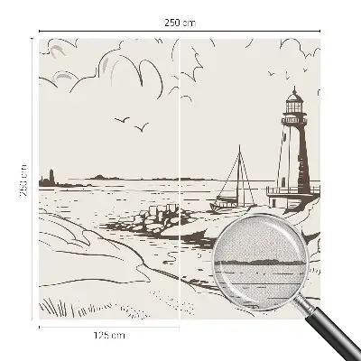 Papel de parede autocolante com estampa de paisagem costeira
