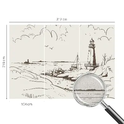 Papel de parede autocolante com estampa de paisagem costeira