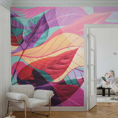 Papel de parede infantil Folhas abstratas