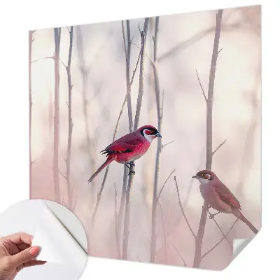 Papel de parede autocolante para sala com estampa de casal de pássaros