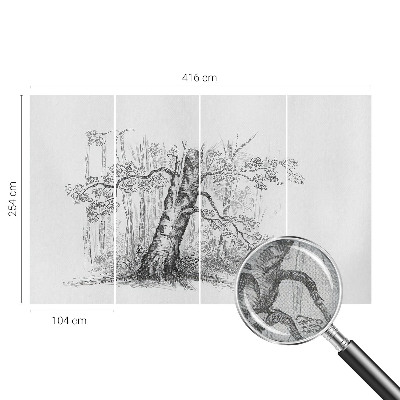 Papel de parede autocolante Árvore da floresta