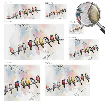 Papel de parede para criança Pássaros em um galho