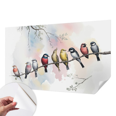 Papel de parede para criança Pássaros em um galho