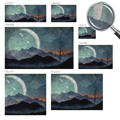 Papel de parede autocolante para quarto com estampa de paisagem noturna
