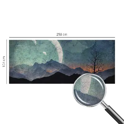 Papel de parede autocolante para quarto com estampa de paisagem noturna