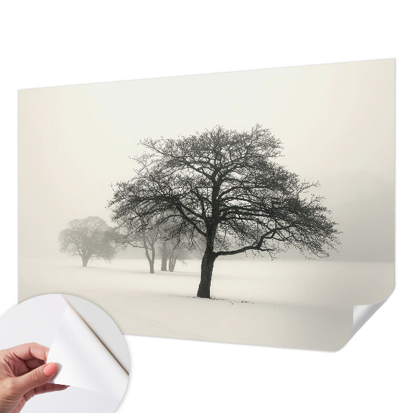 Papel de parede autocolante para sala Árvores de inverno