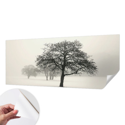 Papel de parede autocolante para sala Árvores de inverno
