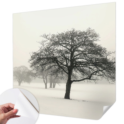 Papel de parede autocolante para sala Árvores de inverno