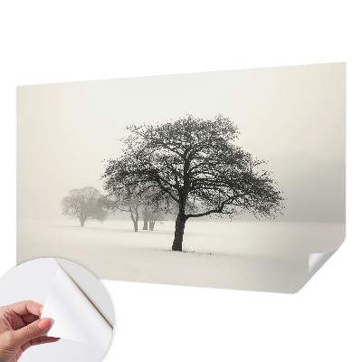 Papel de parede autocolante para sala Árvores de inverno