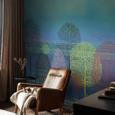 Autocolante de parede fotográfico com design 'Harmonia colorida' para decoração de interiores