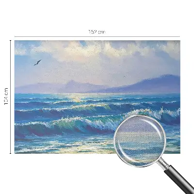 Papel de parede 3D com estampa de ondas do mar