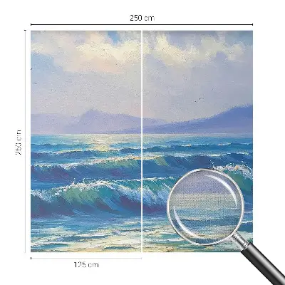Papel de parede 3D com estampa de ondas do mar
