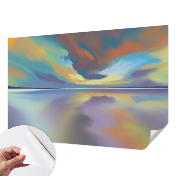 Papel de parede autocolante pôr do sol arco-íris