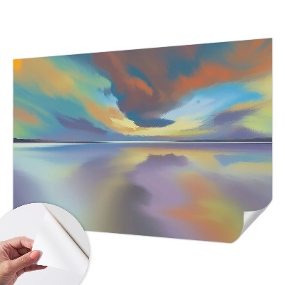 Papel de parede autocolante pôr do sol arco-íris