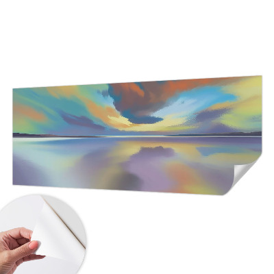 Papel de parede autocolante pôr do sol arco-íris