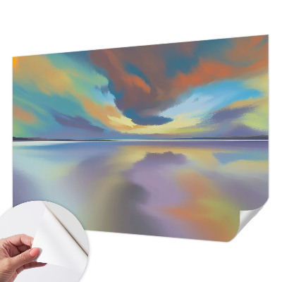 Papel de parede autocolante pôr do sol arco-íris