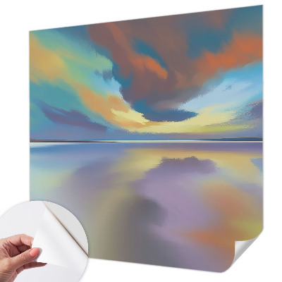 Papel de parede autocolante pôr do sol arco-íris