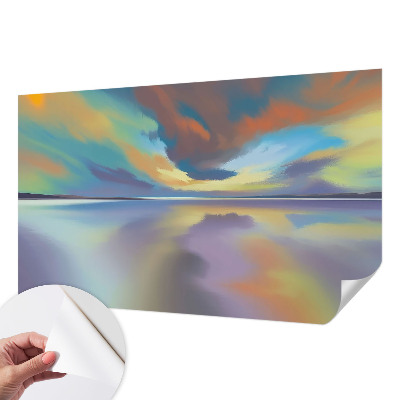 Papel de parede autocolante pôr do sol arco-íris