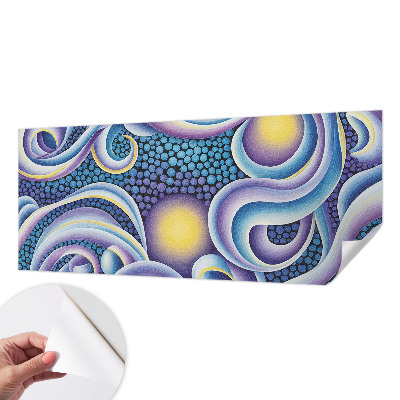 Papel de parede autocolante para sala com padrão de redemoinhos coloridos