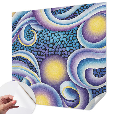 Papel de parede autocolante para sala Redemoinhos coloridos