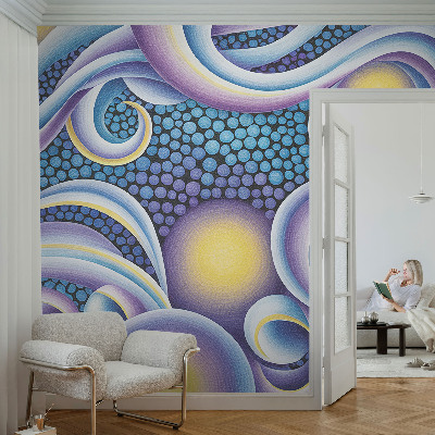 Papel de parede autocolante para sala Redemoinhos coloridos