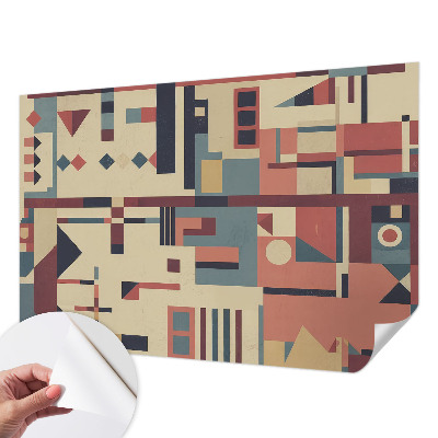 Papel de parede autocolante para quarto com composição abstrata