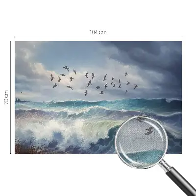 Autocolante de parede fotográfico com imagem de ondas do mar