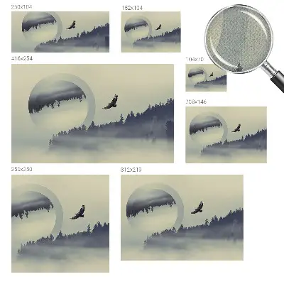 Papel de parede autocolante com estampa de paisagem florestal