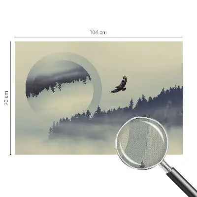 Papel de parede autocolante com estampa de paisagem florestal