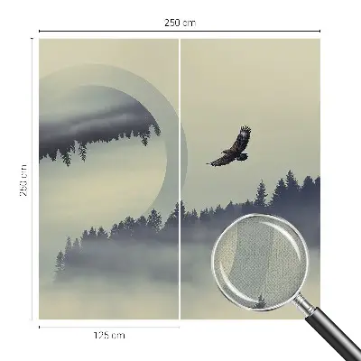 Papel de parede autocolante com estampa de paisagem florestal