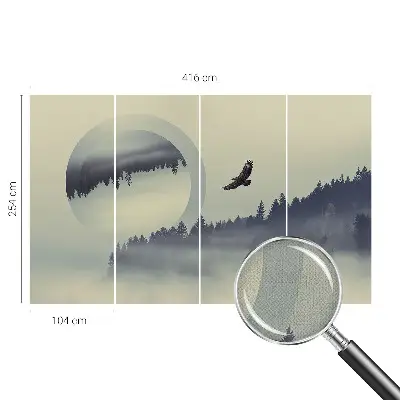 Papel de parede autocolante com estampa de paisagem florestal