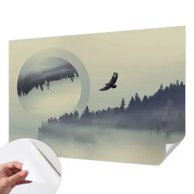 Papel de parede autocolante com estampa de paisagem florestal