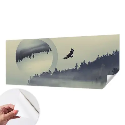Papel de parede autocolante com estampa de paisagem florestal