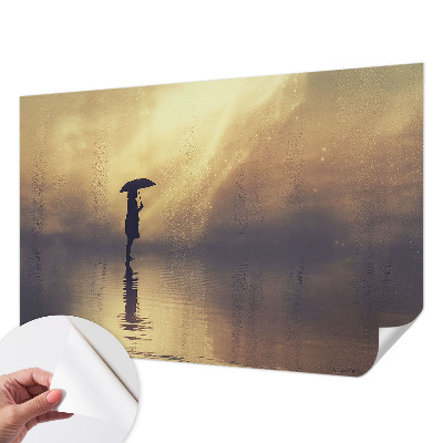 Papel de parede autocolante para sala com estampa 