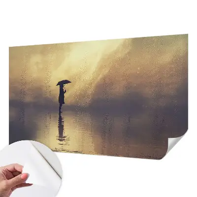 Papel de parede autocolante para sala com estampa 