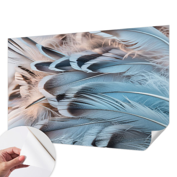 Papel de parede infantil Penas azuis