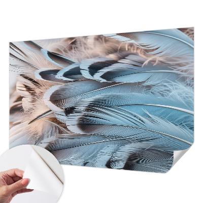 Papel de parede infantil Penas azuis
