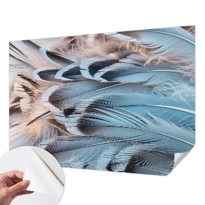 Papel de parede infantil Penas azuis