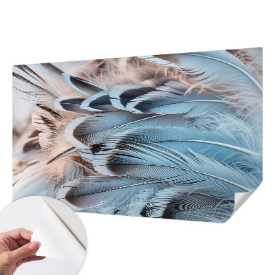 Papel de parede infantil Penas azuis