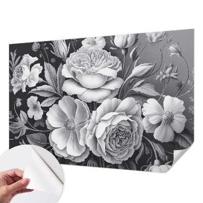 Autocolante de parede fotográfico Flores cinzentas
