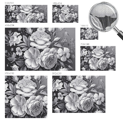 Autocolante de parede fotográfico Flores cinzentas