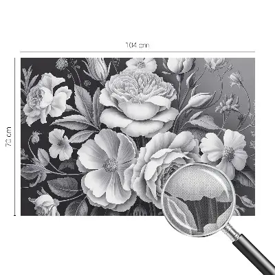 Autocolante de parede fotográfico com padrão de flores cinzentas