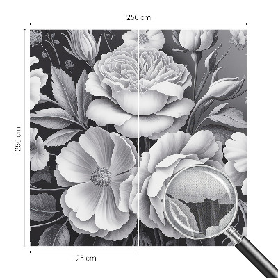 Autocolante de parede fotográfico Flores cinzentas