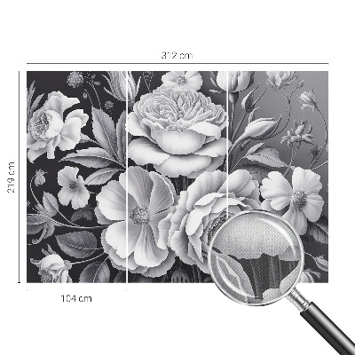 Autocolante de parede fotográfico Flores cinzentas
