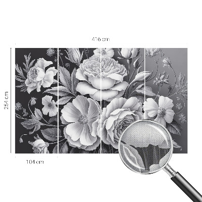 Autocolante de parede fotográfico Flores cinzentas