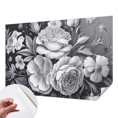 Autocolante de parede fotográfico Flores cinzentas